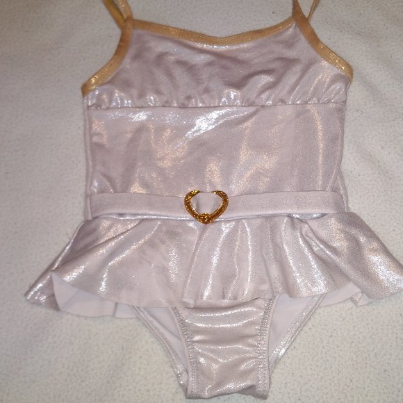 Tropic Sun Girls Swimsuit 2T Silver Gold - Picture 7 of 7